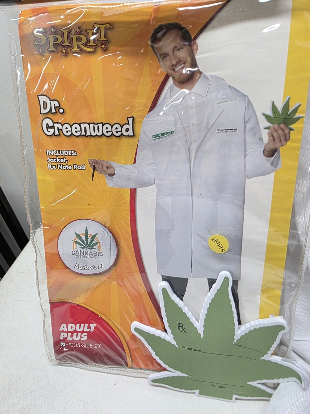 Spirit Dr. Greenweed Adult Costume - White Lab Coat